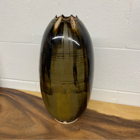 Vintage Other - 17” Tall Pottery Floor Vase Artisan Made